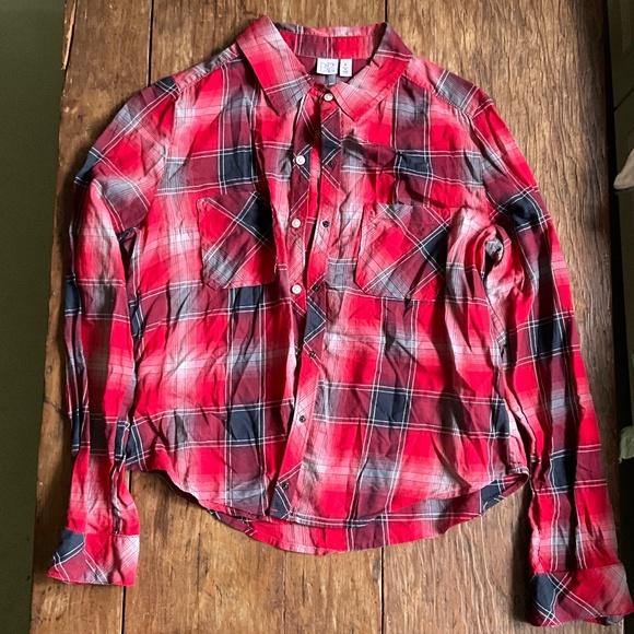 BP Red Plaid Cotton Shirt Size M - Picture 1 of 4